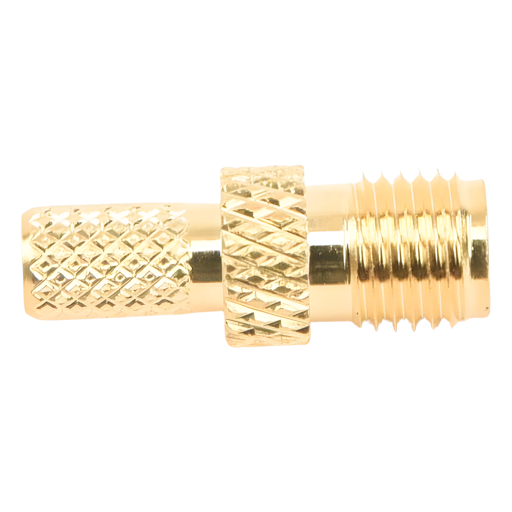 Conector SMA hembra inverso de anillo plegable para cable RG-58/U, Oro/ Oro Teflón.