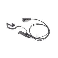 Micrófono-Audífono de Gancho Ergonómico / Cable con Resorte Reforzado con Kevlar / PTT de Solapa / Conector Multipin H02 para Hytera y Telox