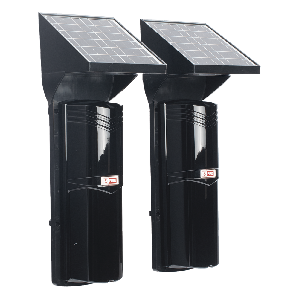 Detector Fotoeléctrico Solar de 3 Rayos / 100 m Exterior / 4 Frecuencias / Batería de Litio 4,000 mAh / Sincronización Digital