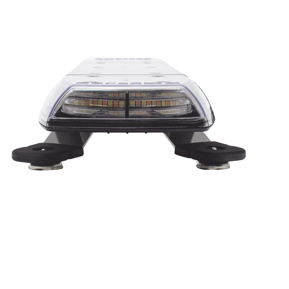 Mini Barra de Luces de 144 LED, Ambar/Blanco, 24 Pulgadas, Lente Transparente, Montaje Con Iman Y Conexion Para Encendedor De Vehiculo