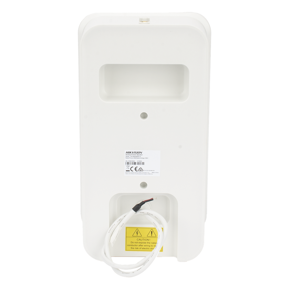 Altavoz Tipo Columna | 20 Watts | 100 V | Rejilla de Metal | Color Blanco | Montaje en L | Exterior IP66