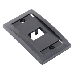 Placa de Pared Vertical Ejecutiva, Salida de 2 Puertos Mini-Com, Con Espacios Para Etiquetas, Color Negro
