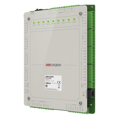 Controlador de Acceso 4 Puertas Administrable en la Nube con Hik-Connect Teams / Interfaz Web / 8 Lectores de Huella o Tarjeta / 100,000 Tarjetas / 10,000 Huellas / Incluye Gabinete y Fuente de Alimentación 12Vcd 8 A / Soporta Batería de Res