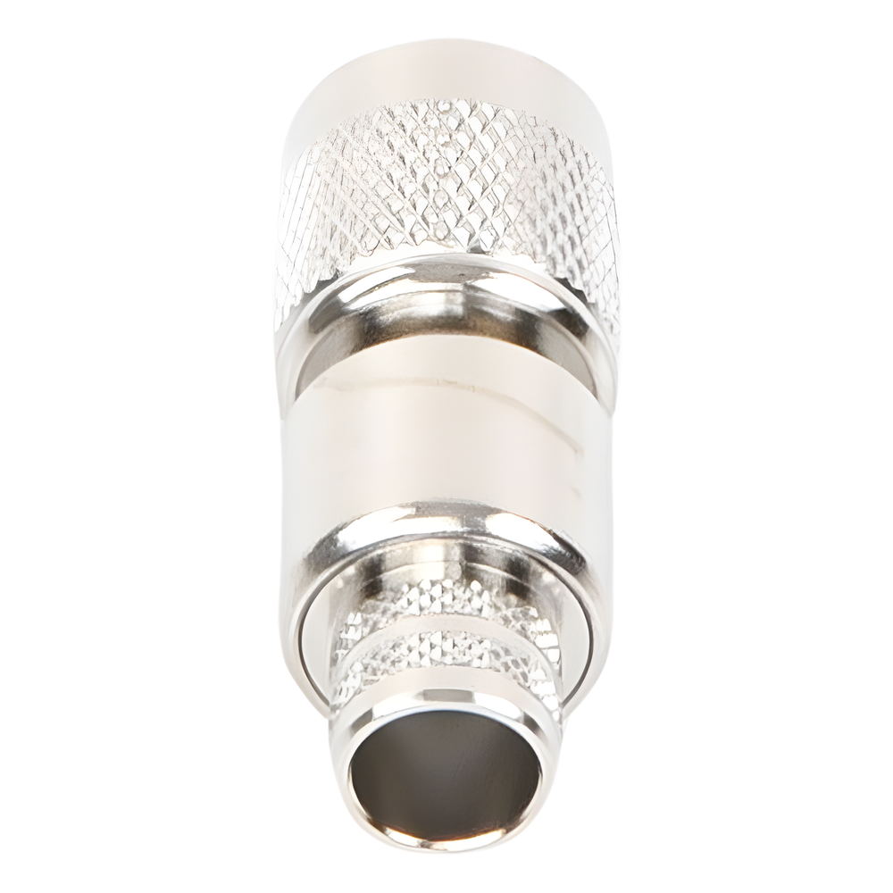 Conector TNC Macho Inverso, Anillo Plegable para ensamblar en cables RG-8/U, LMR-400, Níquel, Oro, Teflón