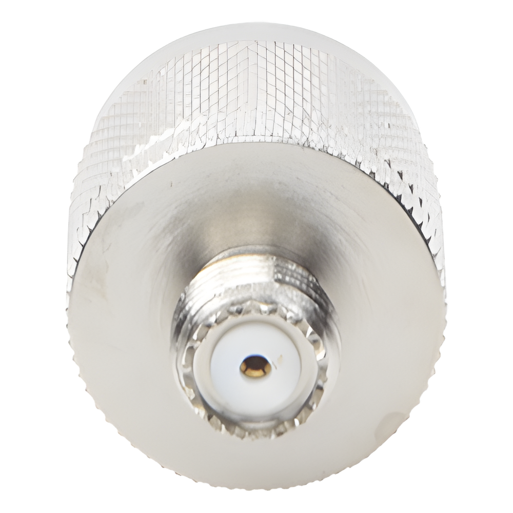 Adaptador en Línea, de Conector Mini UHF Hembra a N Macho, Níquel/ Oro/ Teflón.