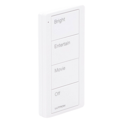 Control Pico inalámbrico de 4 botones con escenas grabadas para sala (Bright, Entertain, Movie y Off), compatible con Caseta Wireless y RA2 Select, blanco brillante