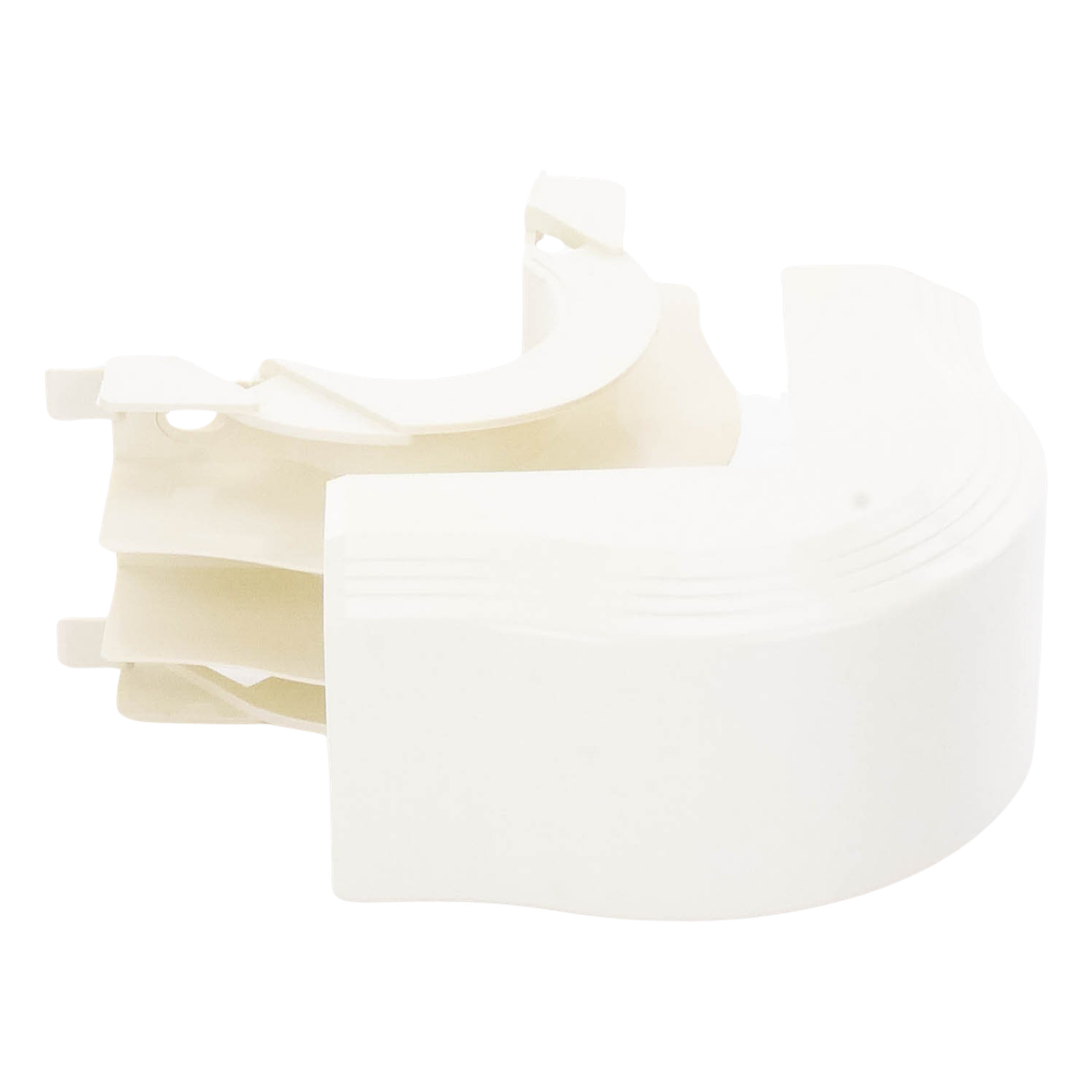 Esquinero exterior, para uso con canaleta T45, Material PVC Rígido, Color Blanco Mate
