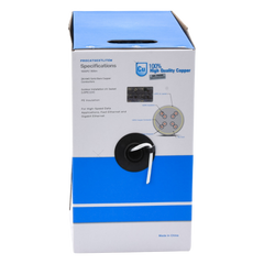 Bobina de Cable UTP Cat5e para Exterior en Color Blanco / 305 Metros (1000 Pies) / Certificada UL / Sin Blindaje