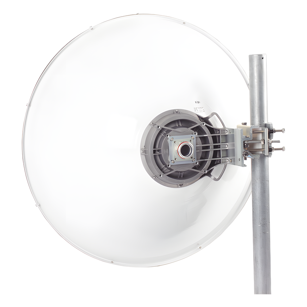 Antena Direccional de Alto Rendimiento/ Parábola profunda para mayor aislamiento al ruido/ Conector guía de onda para radio C5X, B5X, C6X, y B6X / 3 ft / 4.9 a 6.4 GHz / Ganancia de 32 dBi / Soporte de acero inoxidable / Incluye montaje.