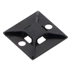 Montaje-Sujetador Para Cable de 4 vías, con Adhesivo Acrilico, 25.4 x 25.4mm (1in x 1in), Color Negro, Uso en Exterior, 1 pieza