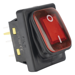 Interruptor tipo Switch con Led Color Rojo / IP65 / Diseño Industrial / NO, COM, NC / Terminales tipo F1