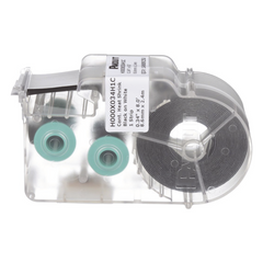 Casete de Etiquetas de Poliolefina de Cinta Continua, Tubo Termocontráctil, 8.6 mm de Ancho, 2.4 Metros (7.87 Pies) de Largo, Para Cables de 1.5 a 4.8 mm (18-12 AWG) de Diámetro, Color Blanco