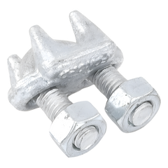 Nudo/ Perro/ Abrazadera Acero Forjado para Cable de 3/8", Galv. por Inmersión en Caliente.