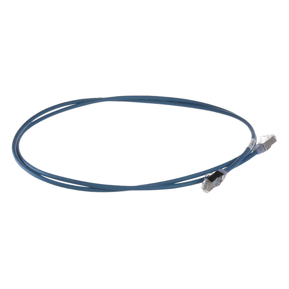 Patch Cord Cat6A, Diametro Reducido 28 AWG, Blindado S/FTP, CM/LS0H, 3 Metros, Color Azul