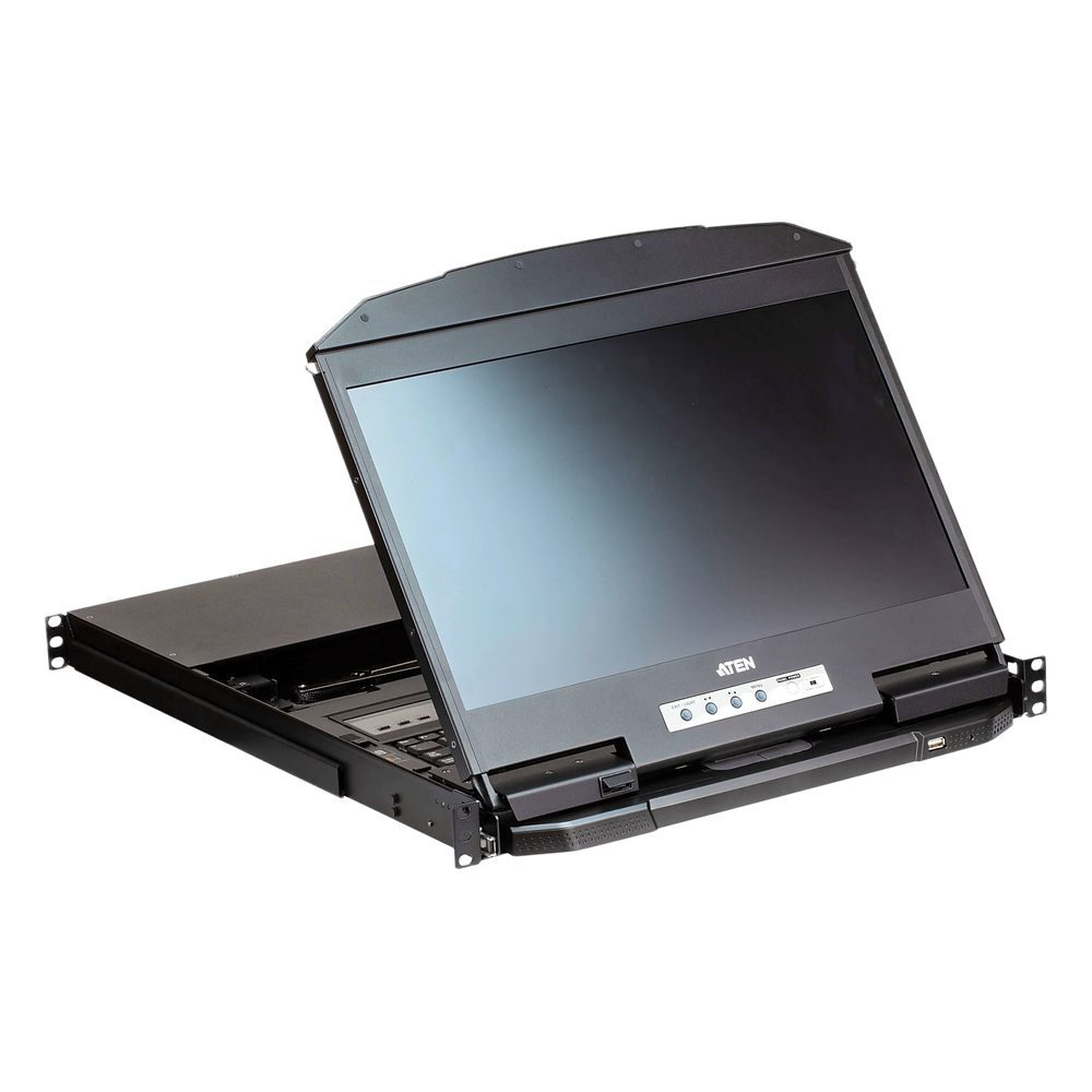 KVM Switch LCD 18.5" (7.3 in) | Consola Dual Rail 1U | 4 Puertos USB HDMI | Multi-View Quad-PiP-PbP-PoP | Resolución 1920x1200 @ 60Hz | Cascada 2 Niveles 16 Computadoras | Boundless Switching | Video DynaSync | EDID Expert | Consola Externa HD