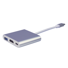 Adaptador Multipuerto USB-C 3.1 A HDMI 4K / USB 3.0 / USB – C /  Alta Velocidad de Transmisión de Datos / Admite Carga Rápida (PD) en el Puerto USB – C