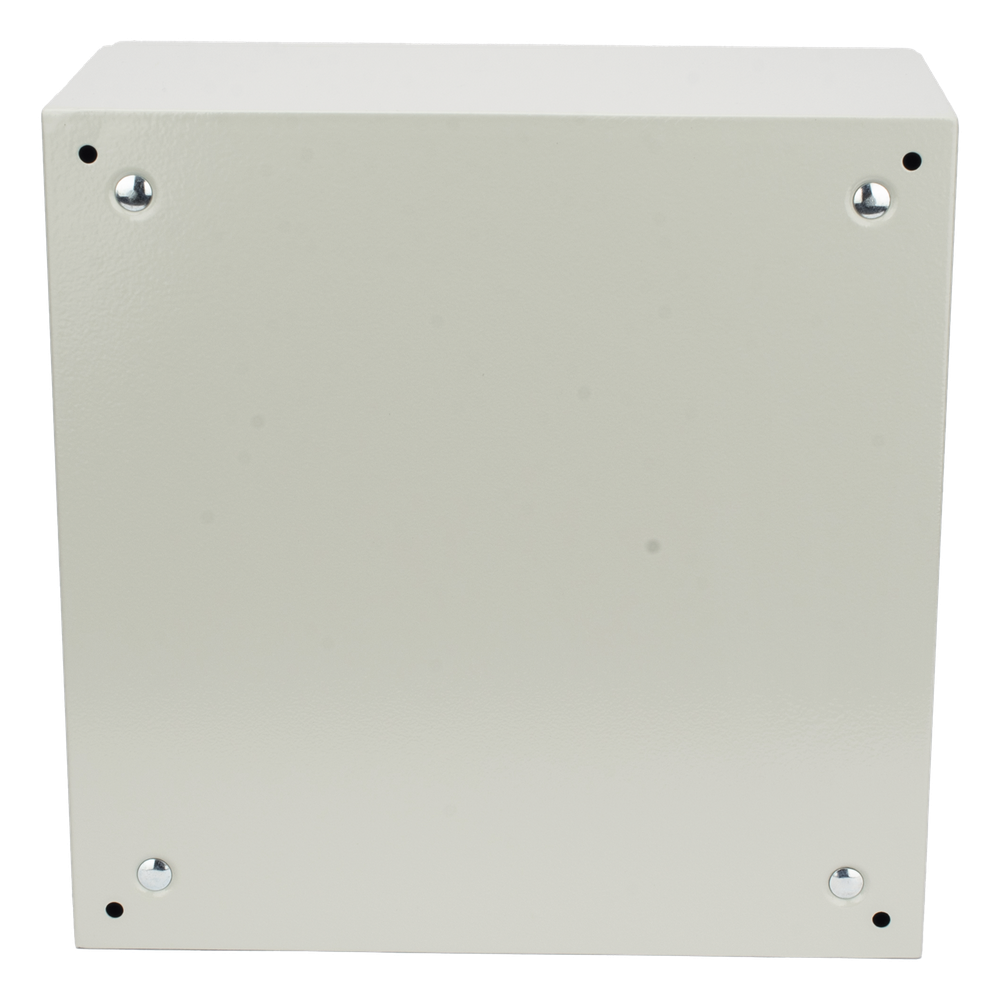 Gabinete de Acero IP66 Uso en Intemperie (400 x 400 x 200 mm) con Placa Trasera Interior de Metal y Compuerta Inferior Atornillable (Incluye Chapa y Llave PST407)