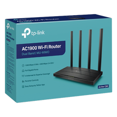 Router inalámbrico WiFi 5 ac / Wave 2 MU-MIMO 3x3 1900 Mbps / Doble Banda 2.4 y 5 GHz / 1 puerto WAN 10/100/1000 Mbps / 4 puertos LAN 10/100/1000 Mbps / Tecnología Smart Connect / Compatible con EasyMesh