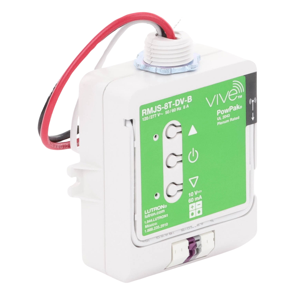 Módulo de atenuación inalámbrico PowPak con control 0-10 V, 8 A, 120/277 V, para balastros y drivers LED, compatible con controles Pico, sensores Radio Powr Savr y hub Vive