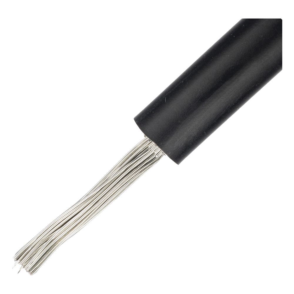 Cable Fotovoltaico Negro / Cobre Estañado / 6 mm² (10 AWG) / 2000V / Rollo de 50 m / / UL 4703 y TUV
