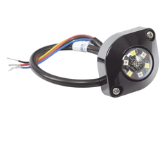 Estrobo Oculto de 6 LED, Ambar/Blanco, Lente Transparente, Bisel Negro