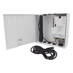Fuente de Poder / 1 Salida 11-15 Vcc /  5 A / Temporizador Integrado / Con Capacidad de Batería de Respaldo / Requiere Batería / Aplicaciones en sistemas de control de Acceso
