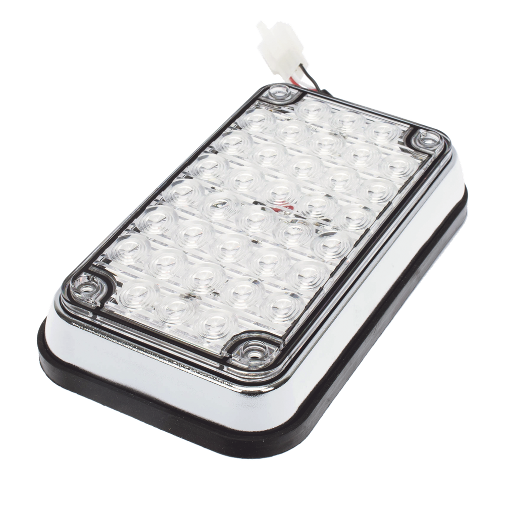 Luz de Advertencia de 6X4", Bicolor Rojo/Claro, Ideal para Ambulancias