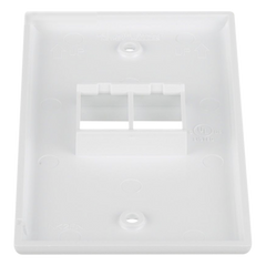Placa de Pared Vertical, Salida Para 2 Puertos Keystone, Color Blanco