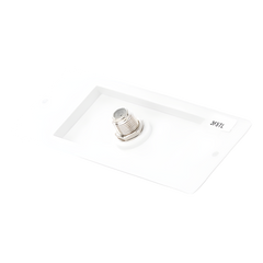 Toma de pared para cable coaxial con conector tipo F de 75 ohms, estilo Designer de la línea Claro, para señal de TV, color blanco brillante