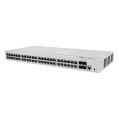 Switch de Distribución/Core Gigabit Administrable  Capa 3 / 48 puertos 10/100/1000 Mbps  / 4 Puertos 10GE SFP+ Uplink / ERPS / Rutas Estáticas / iStack / Administración Nube Gratis