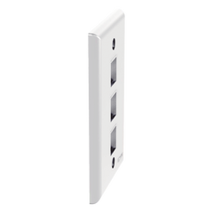 Placa de Pared Vertical, Salida Para 3 Puertos Keystone, Color Blanco