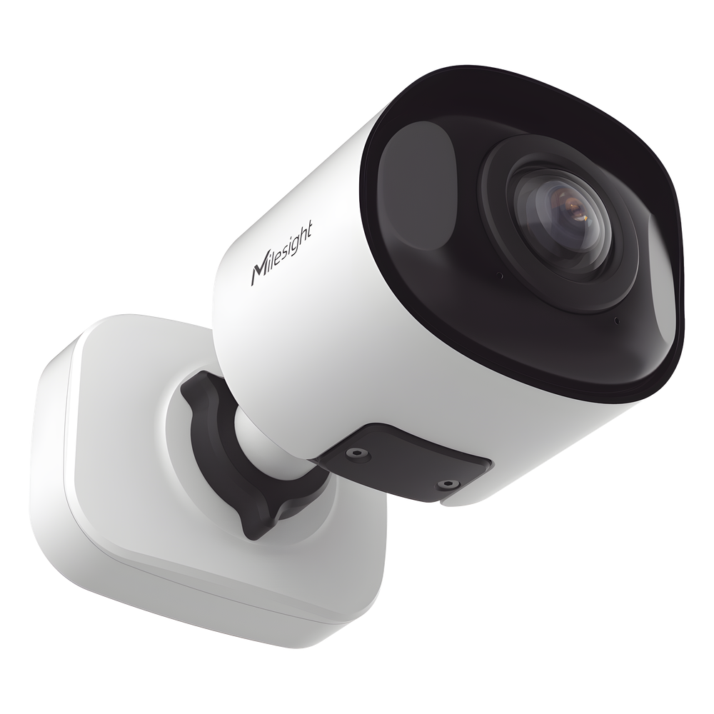 Cámara Bullet de Red Mini Panorámica 180° AI / 4K / Super WDR 120dB / Micrófono Integrado / IP67-IK10 / Soporte PoE / Almacenamiento 1TB / Analítica IA VCA 8 Modos / ONVIF y VMS