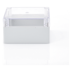 Gabinete Plástico para Exterior (IP65) de 160 x 160 x 90 mm Cierre por Tornillos Tapa Transparente.