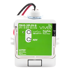 Módulo de relevador inalámbrico PowPak con Softswitch para cargas de iluminación de propósito general, 16 A, 120/277 V, Clear Connect RF, compatible con hub Vive