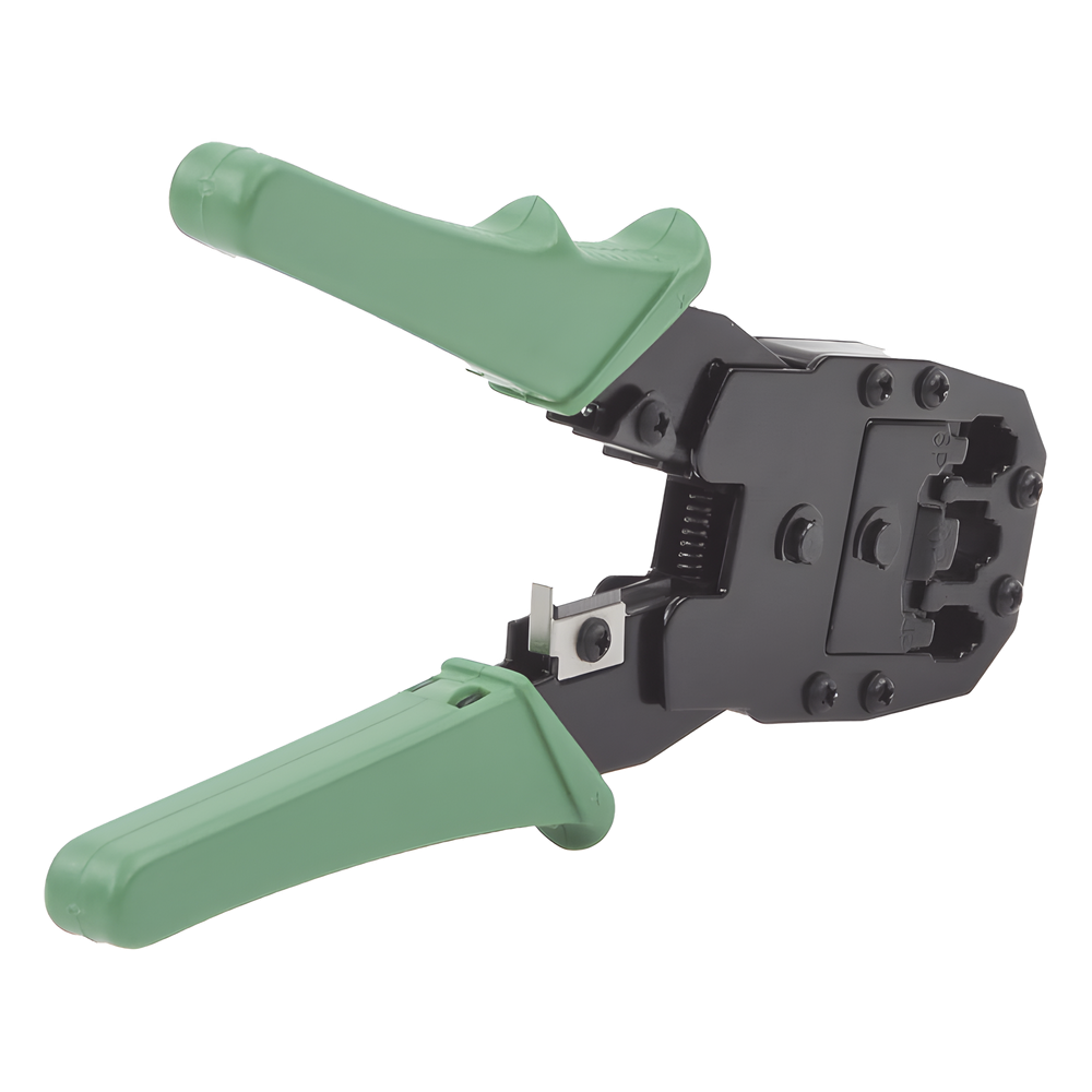 Pinzas para plegar (Ponchadoras) cables RJ11, RJ12, RJ45 telefónicos y cables de red Cat5e, Cat6, Cat6a y con Cavidades para 4, 6 y 8 conductores.