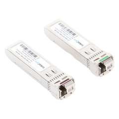 Transceptores Ópticos Industriales Bidireccionales SFP+ (Mini-Gbic) / Monomodo 1270 & 1330 nm / 10 Gbps / 10GBASE / Conector LC/UPC Simplex / DDM / Hasta 5 km / 2 Piezas