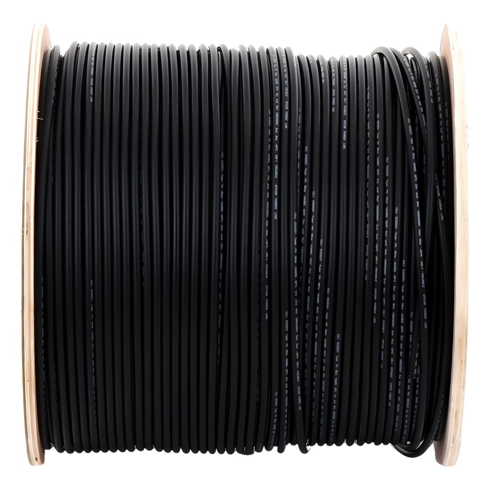 Carrete de 500 Metros / Cable Fotovoltaico Negro / 6mm² (10AWG) / Material COBRE /  2000 Vcc