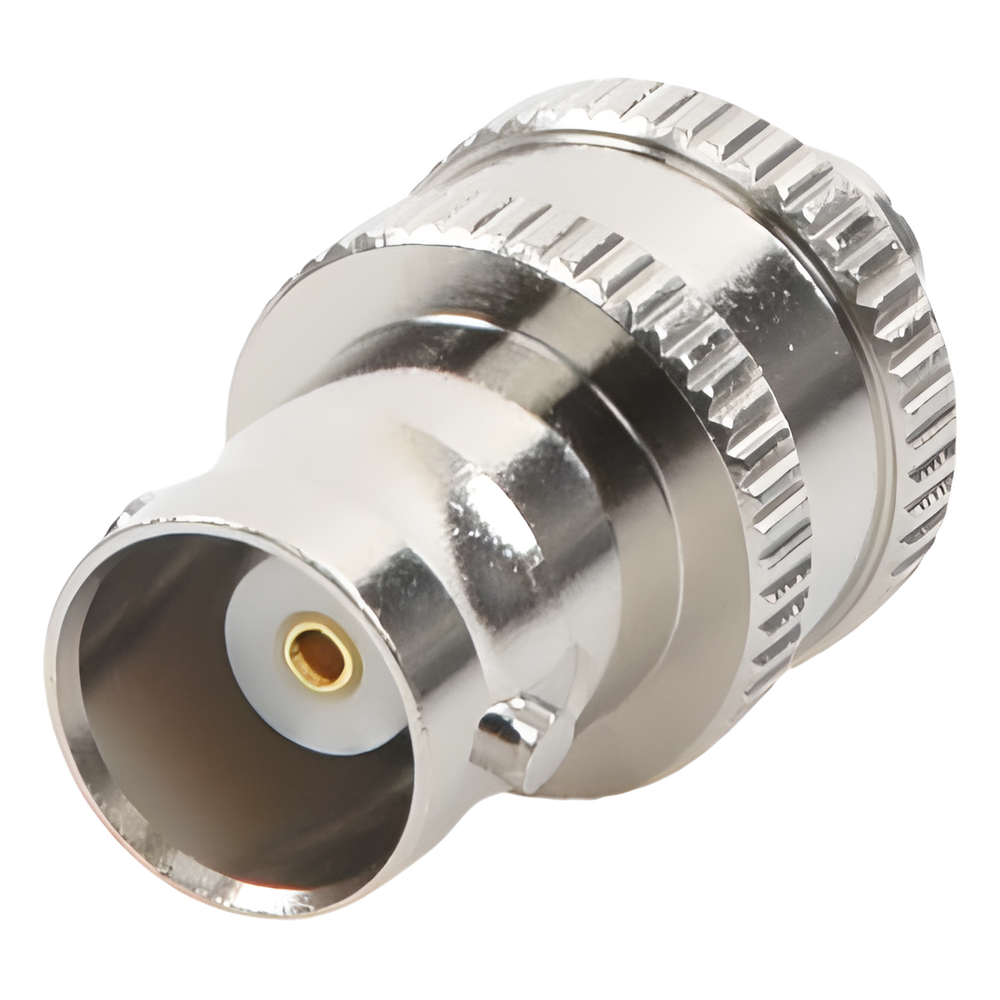 Adaptador en Línea de Conector BNC Hembra a SMA Hembra Corto / Celulares Motorola, Níquel/ Oro/ Teflón.