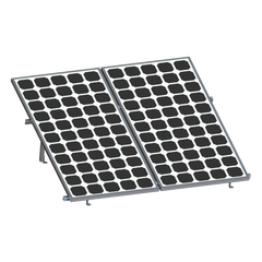 Montaje para 2 Paneles Solares, Riel "8" de 2700mm para Módulos con Espesor de 30-35mm, Velocidad de Viento Máx. 136km/h
