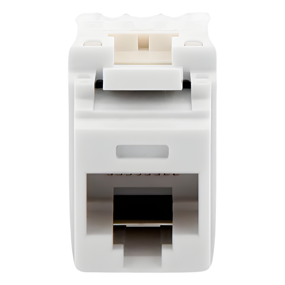Conector Jack Estilo 110 (de Impacto), Tipo Keystone, Categoría 5e, de 8 Posiciones y 8 Cables, Color Blanco
