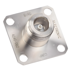 Conector N Hembra de Cambio Rápido / Wattmetro BIRD 43, 4304, 4 perforaciones a 18 mm, Níquel/ Plata/ Teflón.â€‹