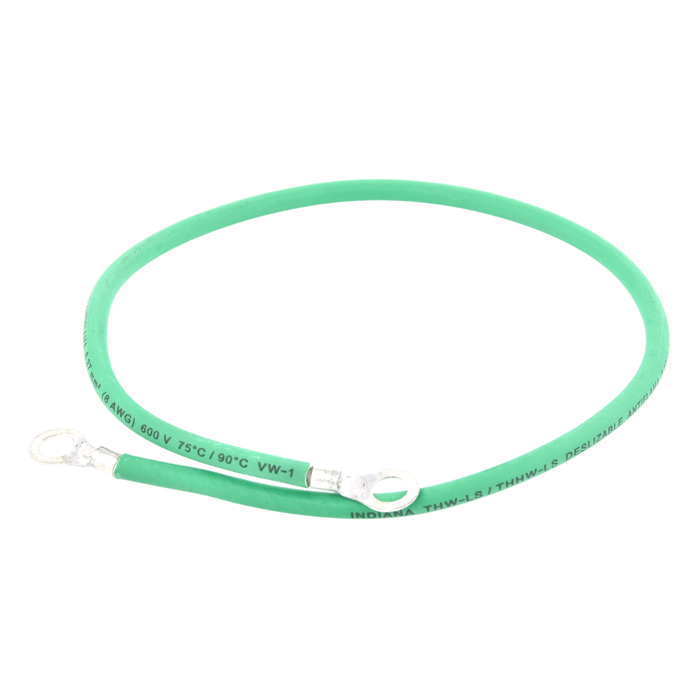 Jumper para Puesta a Tierra con Cable 8 AWG con Conectores de Ojo de 50 cm.