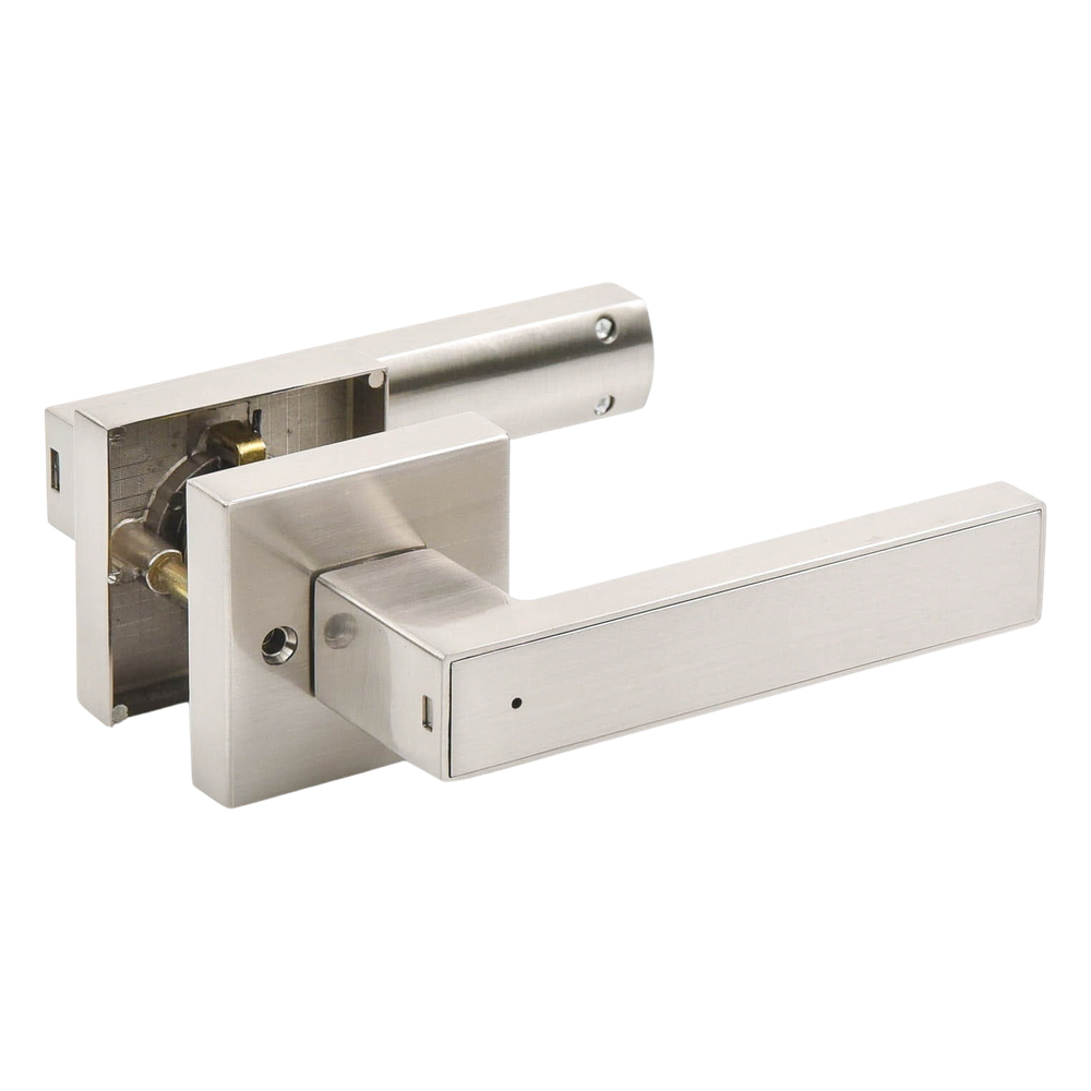 Manija Castelli Biométrica/ Niquel Satinado / 30 usuarios / Para Puerta Izq o Derecha de 60-70mm