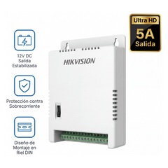 Fuente de Poder Regulada 12 Vcc / 13.5 Vcc / 15 Vcc para 8 Cámaras / 8 Amperes (1 Amp por Salida) / Voltaje de Entrada 90 - 130 VCA / Filtro de Ruido para Cámaras 4K / Modo para Largas Distancias
