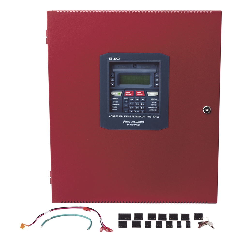 Panel de detección de incendio direccionable inteligente con comunicador dual POTS/IP preinstalado, 50 dispositivos en un lazo SLC, 2 NAC Clase A/B, programación por USB