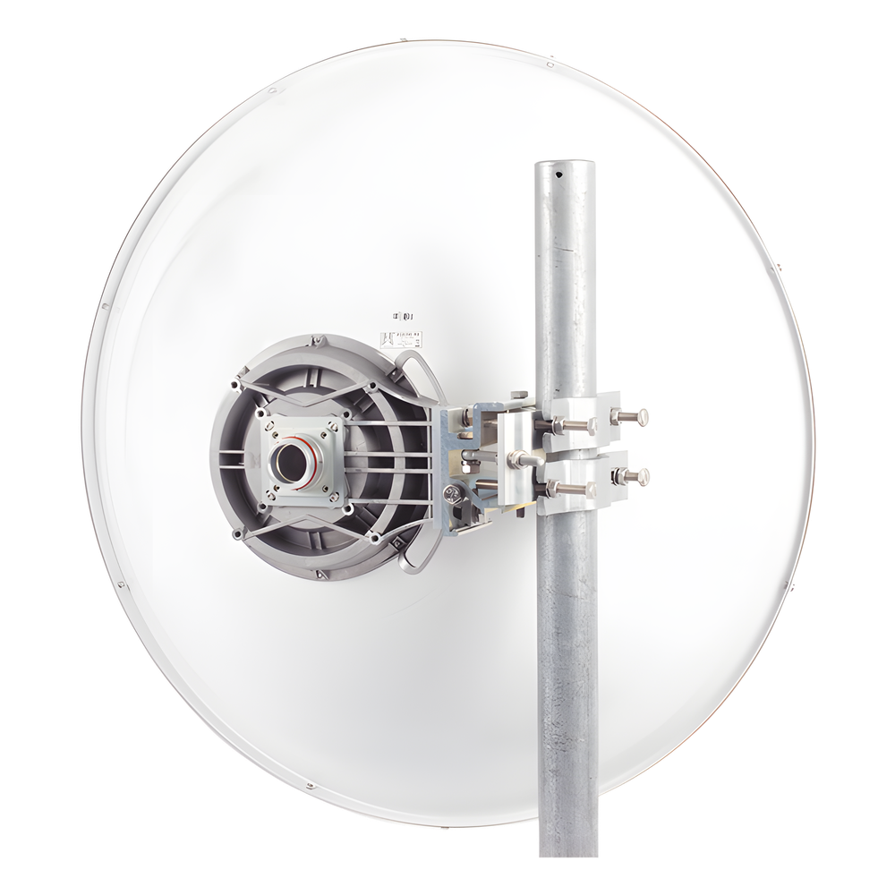 Antena Direccional de Alto Rendimiento/ Parábola profunda para mayor aislamiento al ruido/ Conector guía de onda para radio C5X, B5X, C6X, y B6X / 3 ft / 4.9 a 6.4 GHz / Ganancia de 32 dBi / Soporte de acero inoxidable / Incluye montaje.