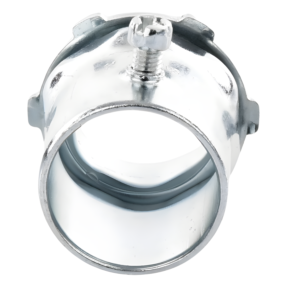 Conector 1 1/2" (38mm) pared delgada con tornillo galvanizado etiqueta verde