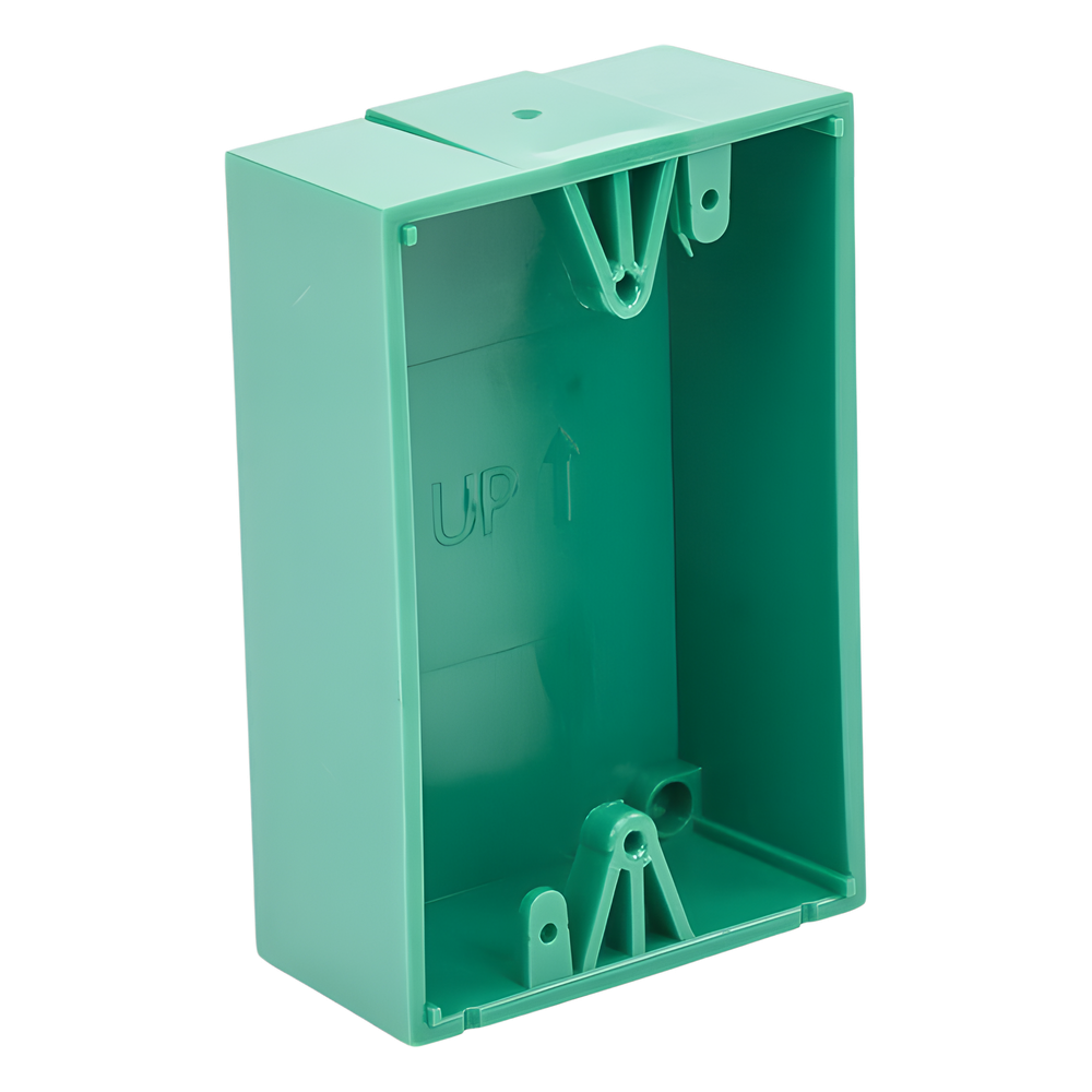 Caja trasera de montaje color verde para estaciones de parada STOPPER