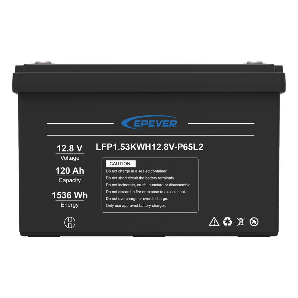 Batería de Litio LiFePO4 Ciclo Profundo / 12.8 Vcc / 120 Ah / 1.53 kWh / Exterior / Libre de Mantenimiento