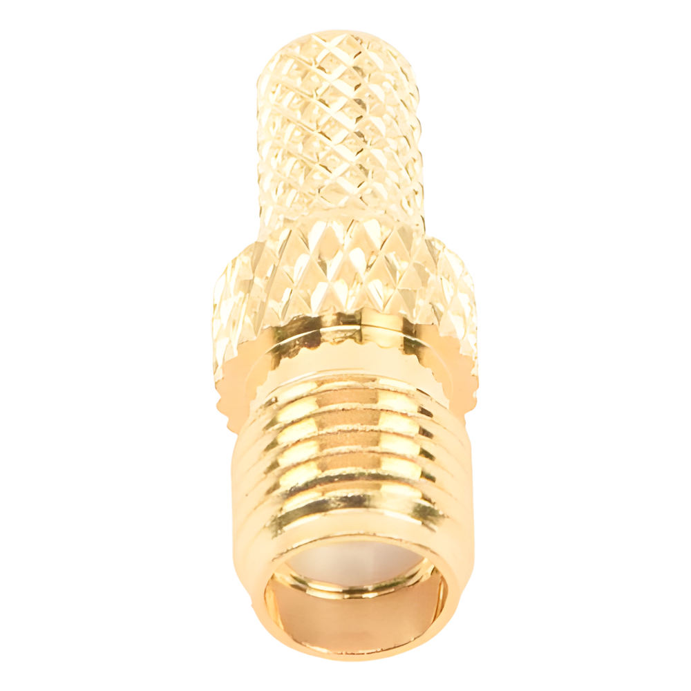 Conector SMA hembra inverso de anillo plegable para cable RG-58/U, Oro/ Oro Teflón.